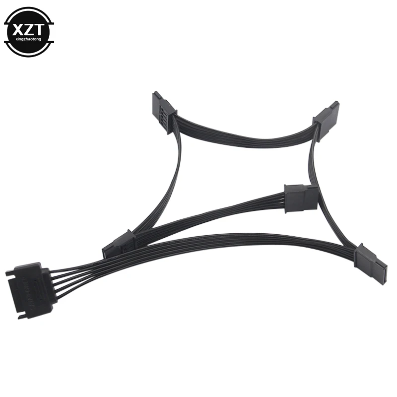 Cabo do divisor do disco rígido, 4pin ide 1 a 5 sata, 15pin, 60cm, para diy, diy, pc, 1 parte