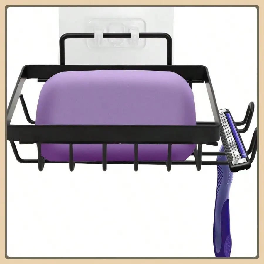 

Держатель для мыла Самосливный держатель для мыльницы Настенный для душа Не перфорированный Легко очищаемый держатель для мыла в батончике Подходит для ванной комнаты, кухонной раковины