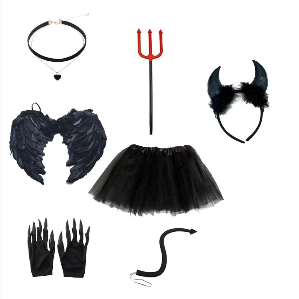 Zestaw Skrzydeł na Halloween PESENAR, Błyszczące Skrzydła Wampira, Skrzydła Diabła, Kostium Nietoperza, Akcesoria do Przebrań na Halloween dla Kobiet