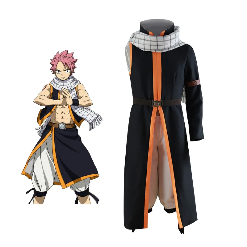 

FAIRY TAIL Etherious Natsu Dragneel Cosplay Costume Top and Pants Halloween Masquerade Carnival Party Outfits for Men