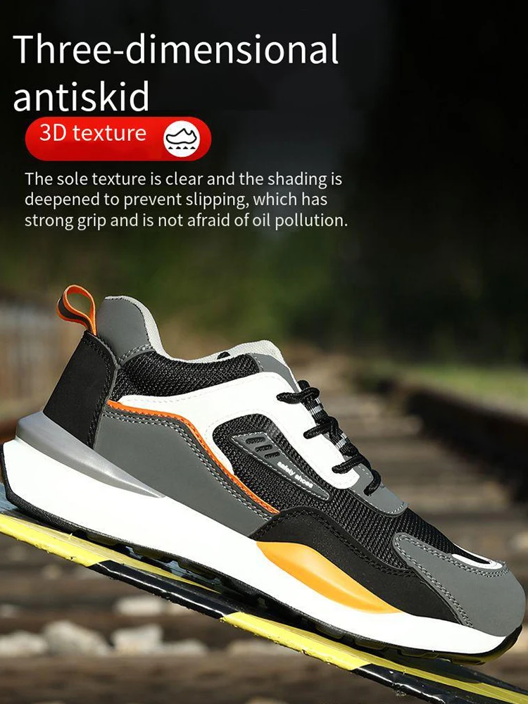 Labor Protection Shoes Breathable Lightweight    Steel Toe Caps Prevent Smashing Punctures Have Soft Soles That Are Comfortable view 2