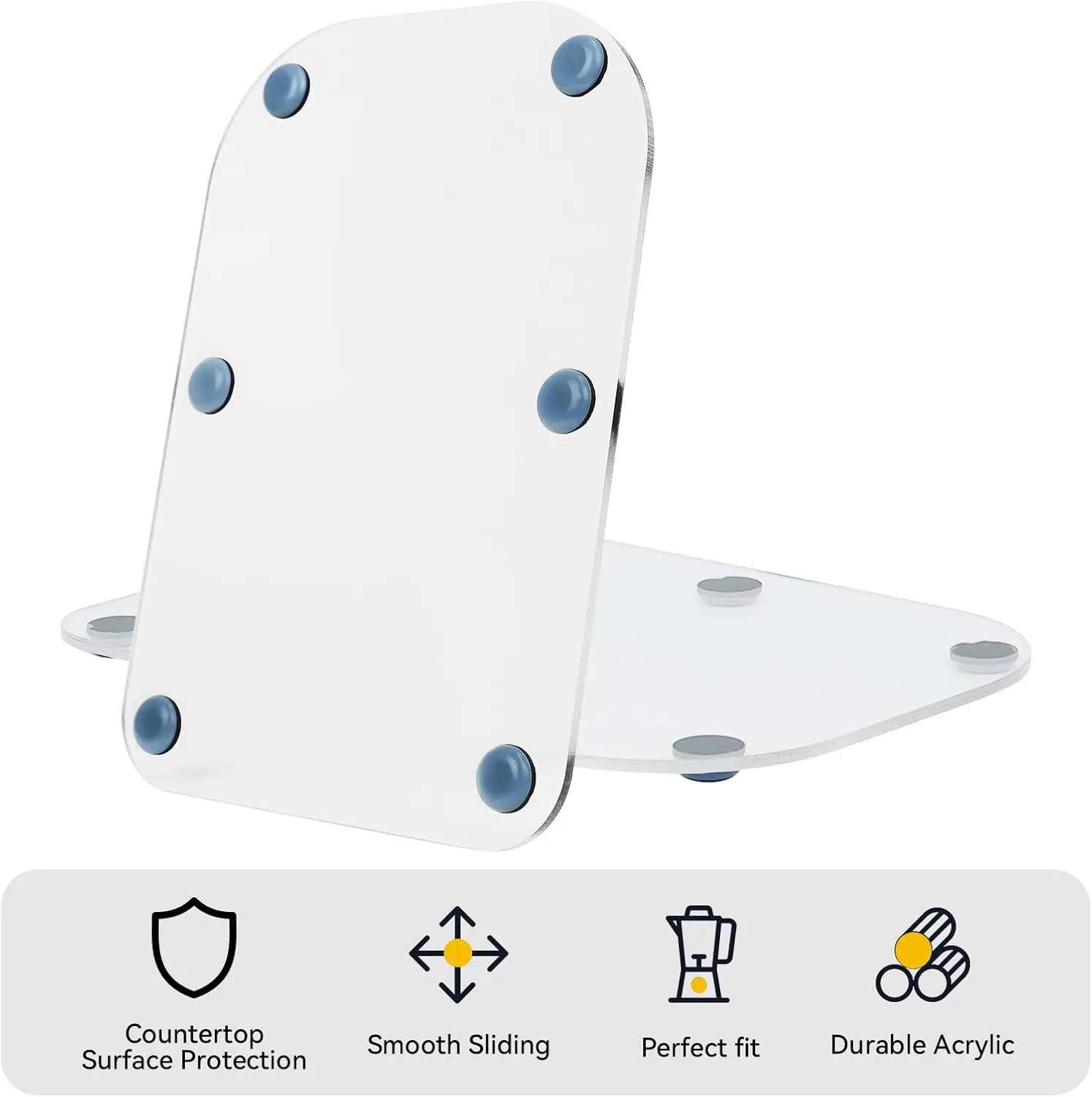 Acrylic Slider Mat for Ninja Swirl by CREAMi NC701, Kitchen Appliances Slider Compatible with Cuisinart 14-Cup Coffee Maker