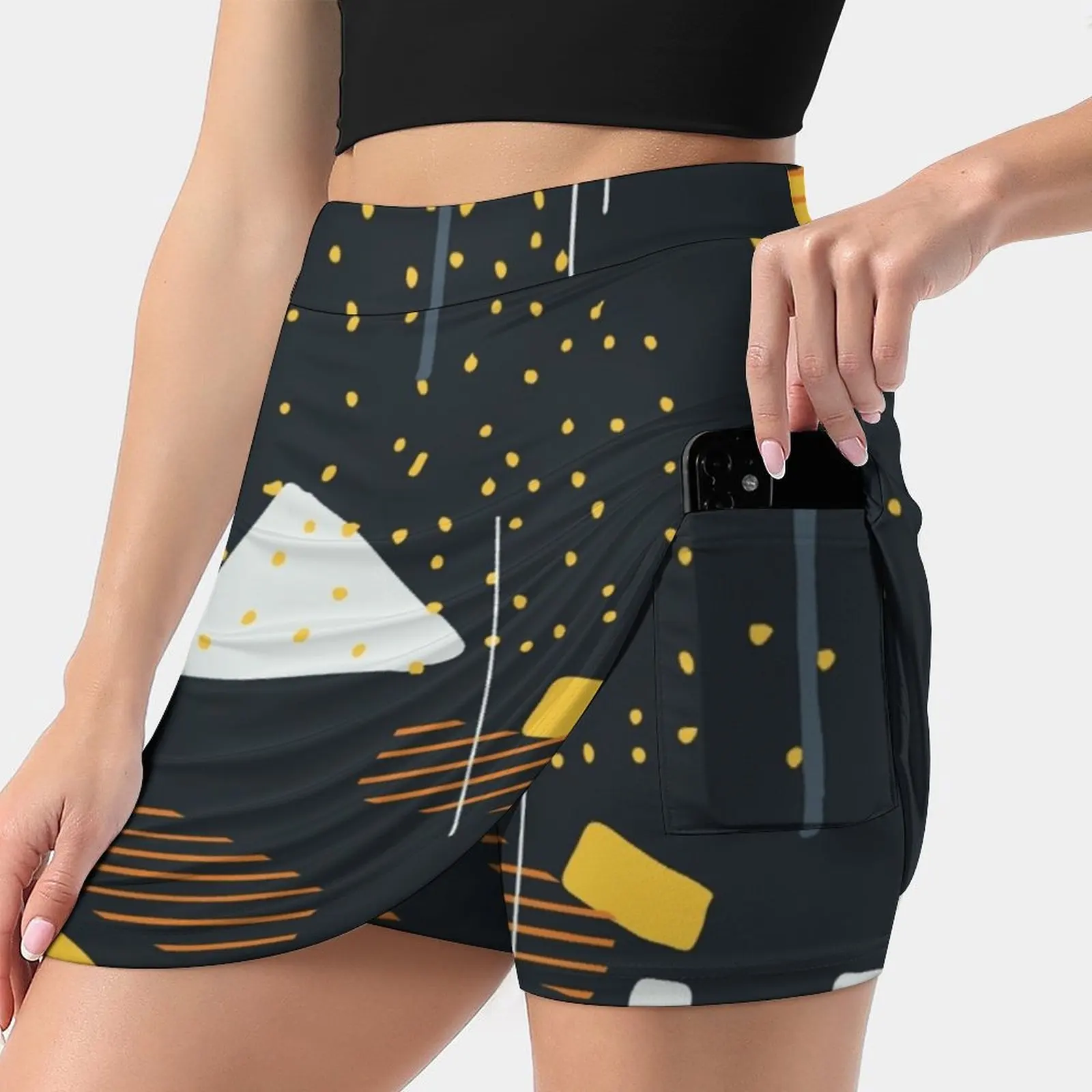 Delicious Patterns Summer Women'Sshorts Skirt 2 In 1 Fitness Yoga Skirt Tennis Skirts Abstract Colors Colorful Fun Cute Shape