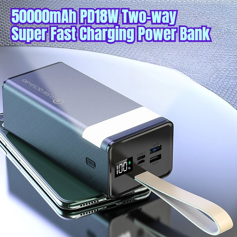 

50000mAh Power Bank Capacity PD18W Two-way Super Fast Charging Mobile Power Supply