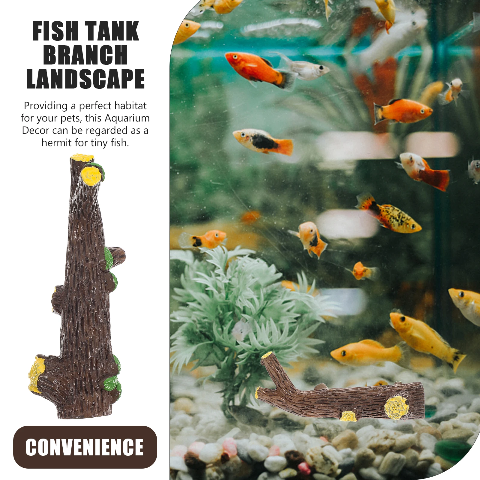 

2pcs Aquarium Decor Green Leaf Large Branch Fish Tank Landscape Simulation Tree Accessories Natural Ornament For Reptile