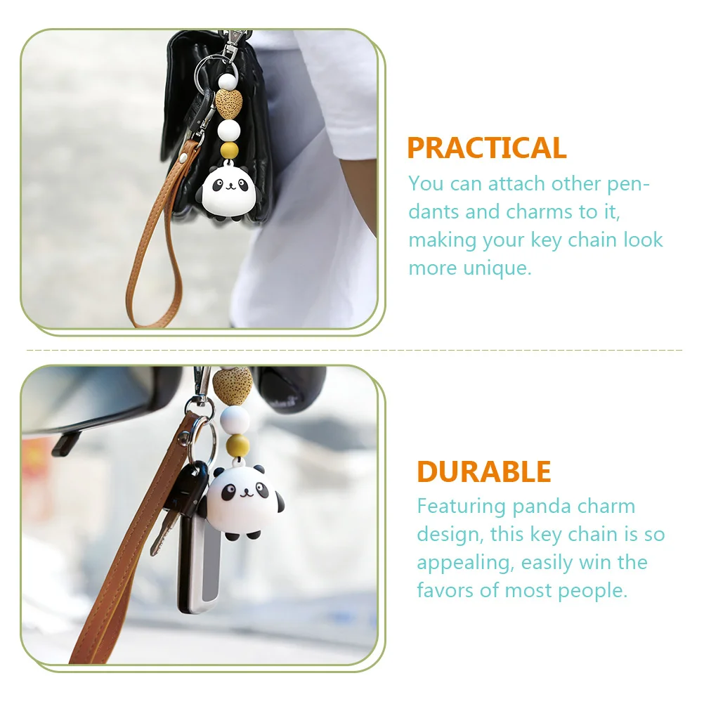 

Panda Key Chain Decorative Animal Pendant Durable Charm for Car Backpack Purse Bag Accessories Panda Key Chain