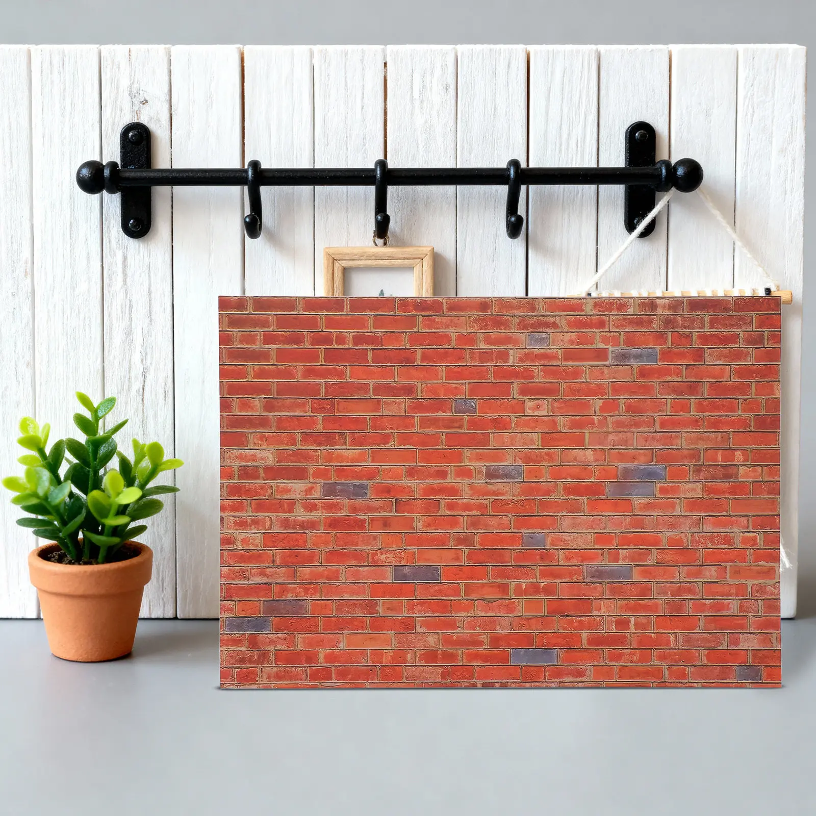 

9Pcs 1:12 Textured Brick Wallpaper Self Adhesive Miniature Wall Cladding Peel and Stick Dollhouse Wall Decor for Kitchen Living