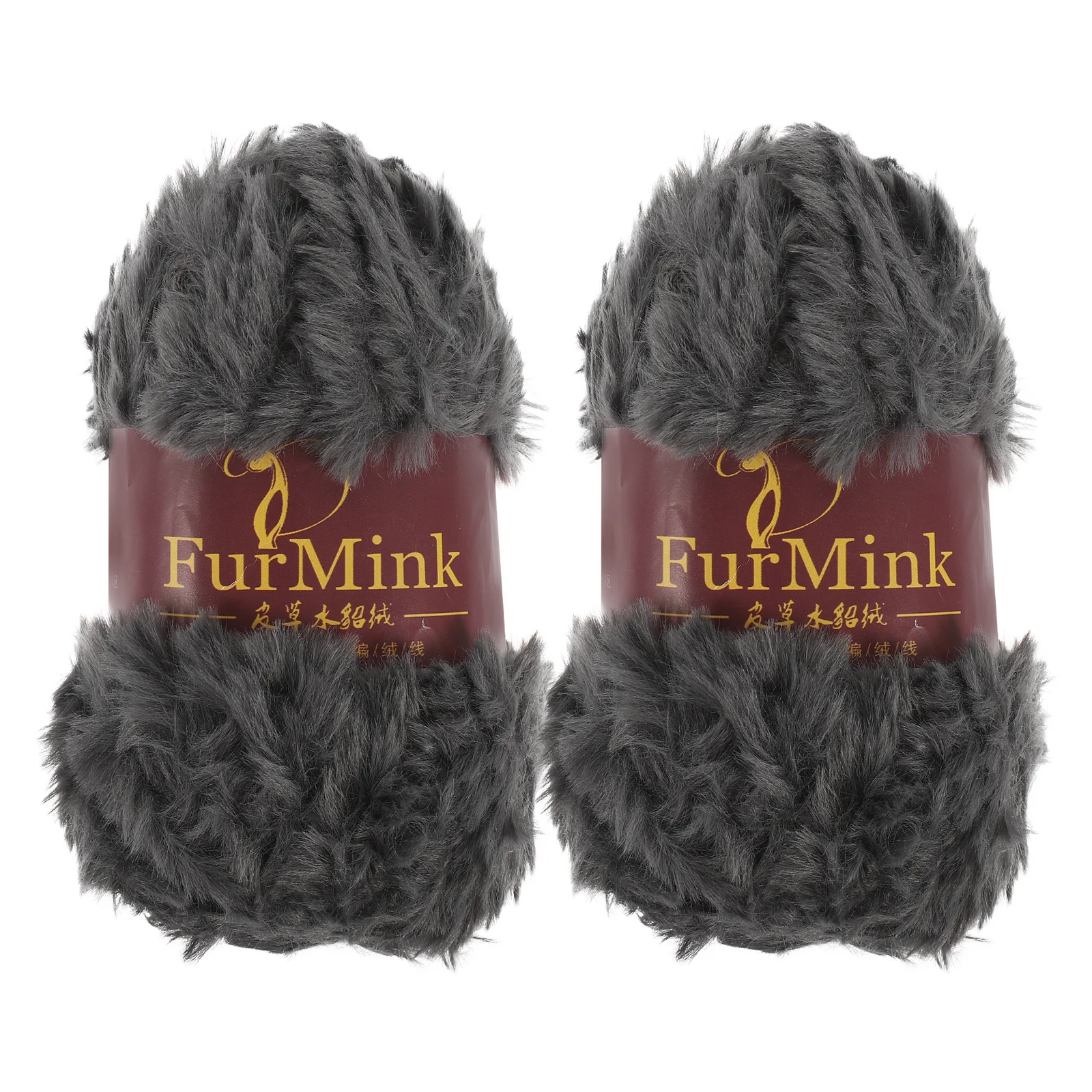 

2 PCS Imitation Mink Wool Yarn White Thick Winter Faux for Crocheting Chunky Women's