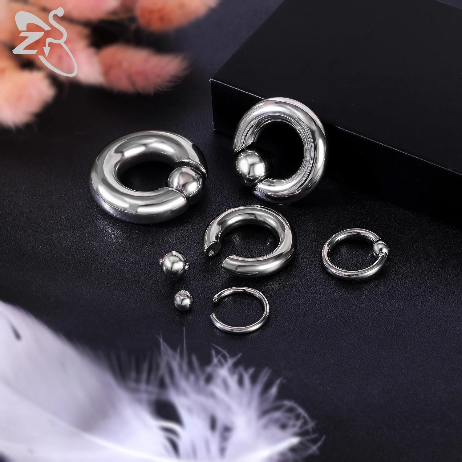 ZS 1 Stück 2/4/6/8G Edelstahl Hufeisen Nasenring Männer Innengewinde Große Gauge Piercings Ohr Expander Septum Piercing – Detail 5