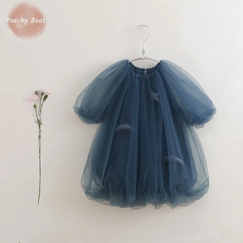 Baby Girl Princess Tutu Dress Infant Toddler Vestido Elegant Puff Sleeve Spanish Dress Wedding Birthday Party Clothes 1-3Y