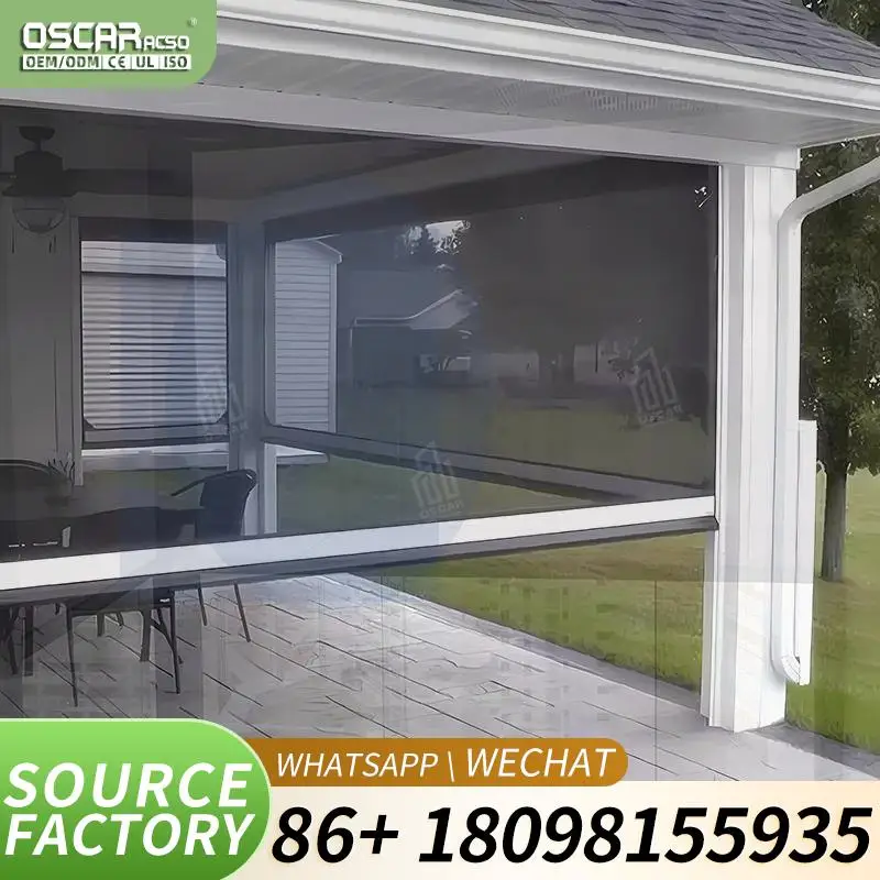 Outdoor Space Automatic Smart Drive Exterior Zip Track Electric Roller Blinds for Effortless Shade Outdoor Patio Garden Balcony