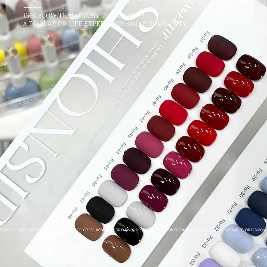 FASHIONSIR 2025 Nieuwe Hot Koop Praktische Effen Kleur 48 Kleuren Nagelgel Set langdurige Nail Art Olie lijm Eén Kleur Eén Fles