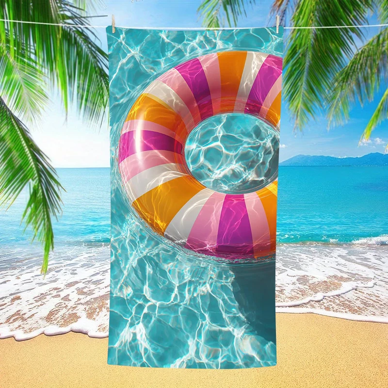 Colorful Umbrella Beach Towel Sky Tree Artistic Photo Microfiber Quick Dry Oversized Summer Pool Vacation Travel Bath Towel Gift