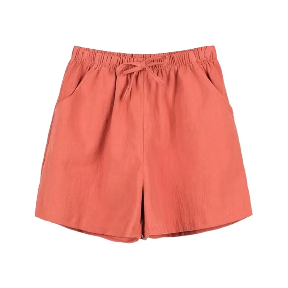 Women High-waisted Shorts Summer Shorts with Drawstring Waist Side Pockets Pleated Design A-line шорти жіночі