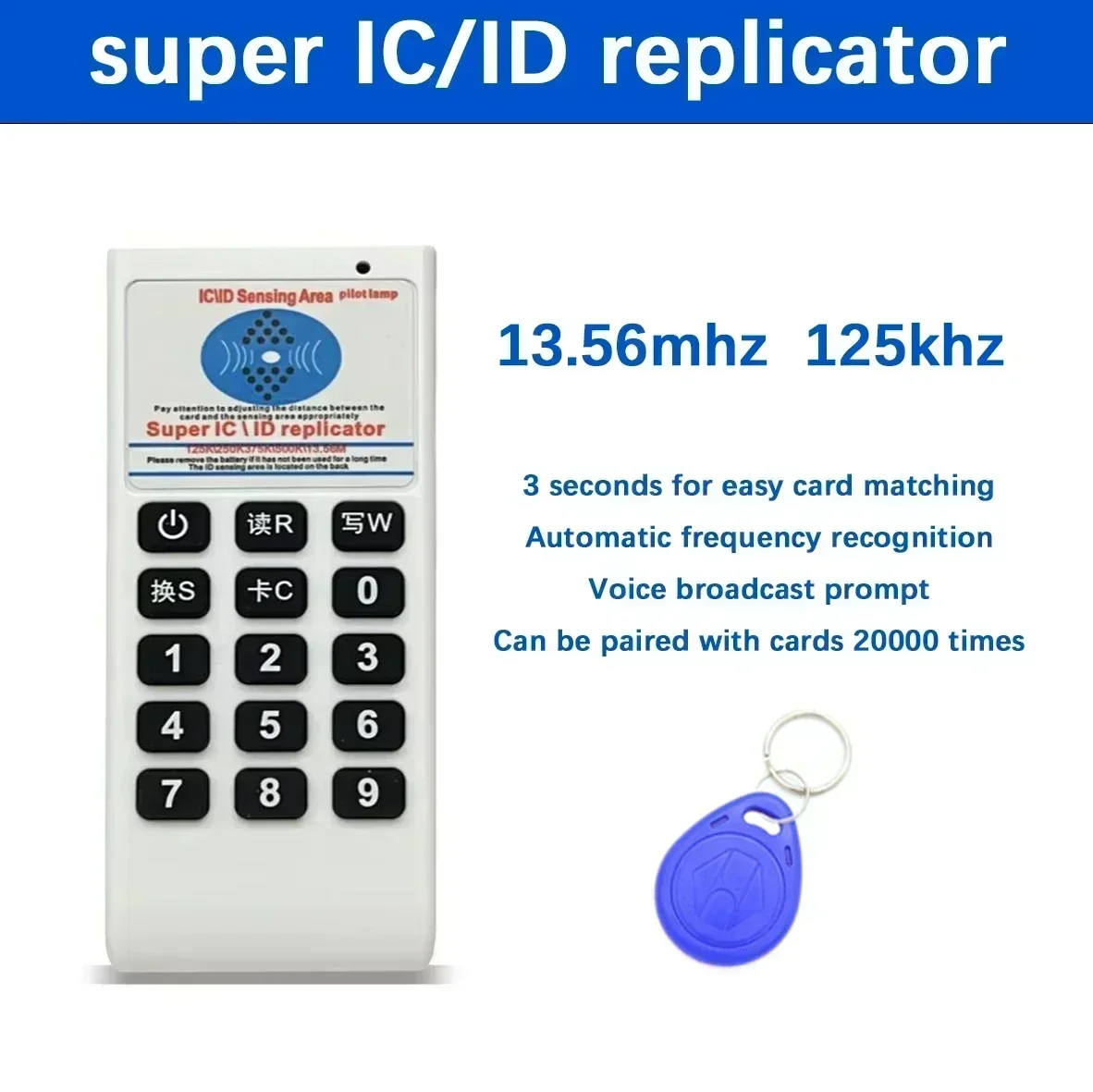 Handheld RFID Duplicator NFC Reader Access Control 125Khz T5577 Writer 13.56Mhz UID Smart Chip Card Key Cloner Programmer Copier