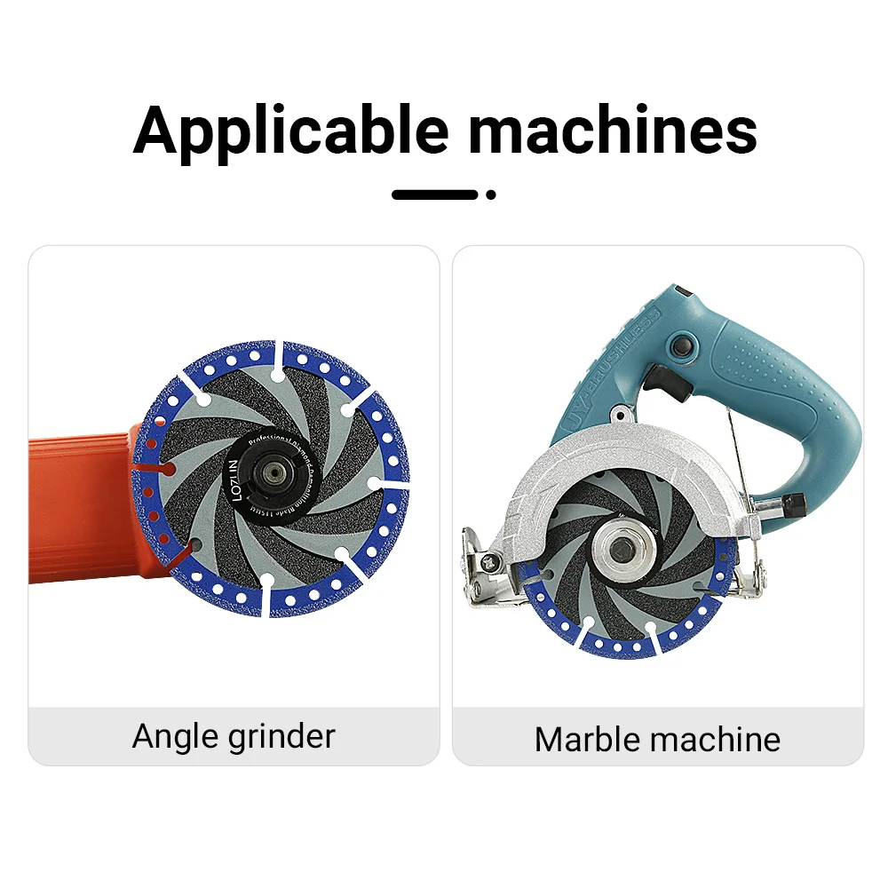 LOZLIN 115mm 125mm Diamond Demolition Saw Blade All Purpose Cutting Disc Vacuum Brazed for Metal Rebar Steel PVC Stone Concrete - view 2