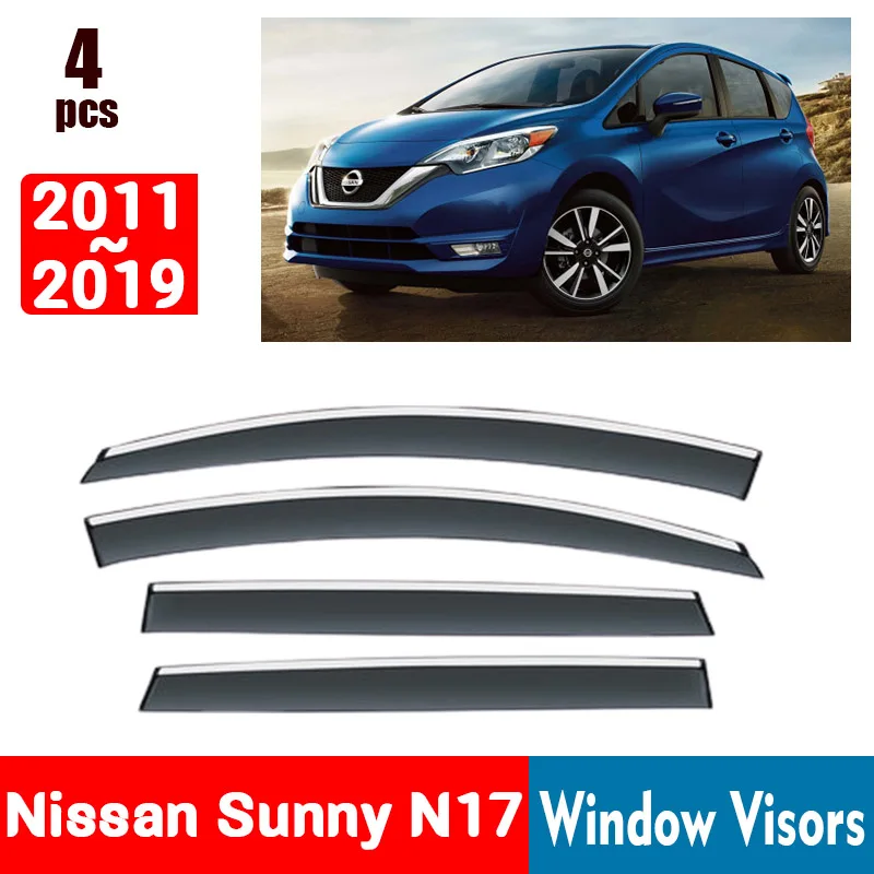 

FOR Nissan Sunny N17 2011-2019 Window Visors Rain Guard Windows Rain Cover Deflector Awning Shield Vent Guard Shade Cover Trim