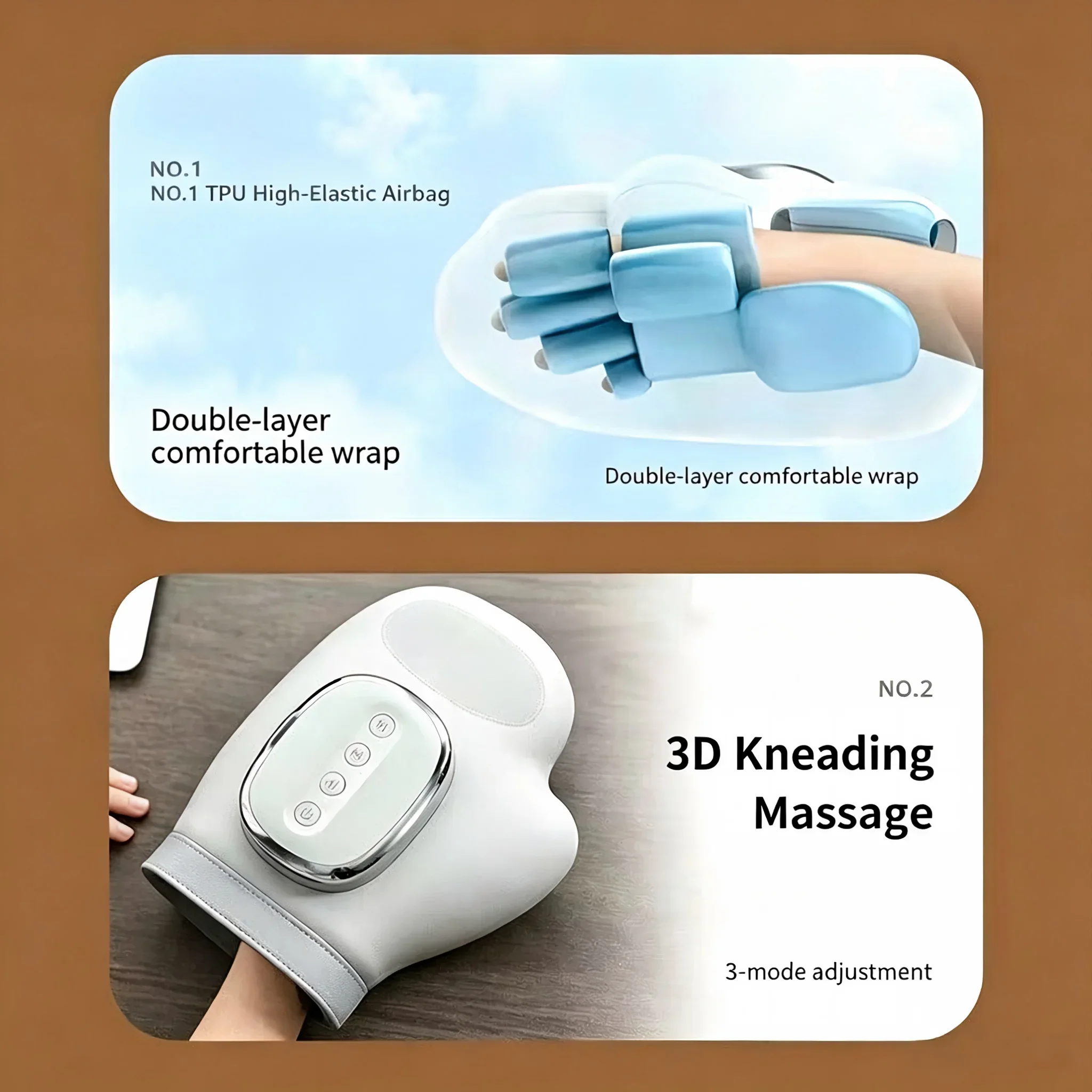 Wireless Electric Hand Massager 5-Level Air Pressure 3D Airbag with Finger Joints Relaxing Palm for Hand And Finger Pain Relief