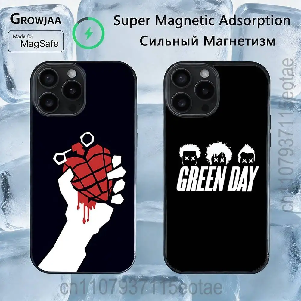 

BAND G-Green Day For IPhone 17,16,15,14,13,12,11,Pro,Max,Plus,Mini,SE4,E Protective Magnetic Case Cover