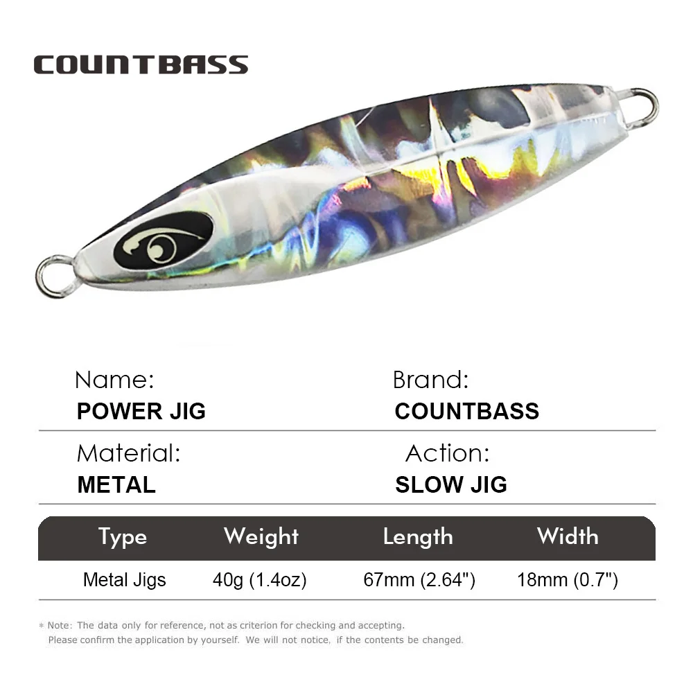 COUNTBASS 3PCS 40g 1.4oz Sea Bass Jigging Lures Japanese Style Metal Fishing Baits Slow Jigs