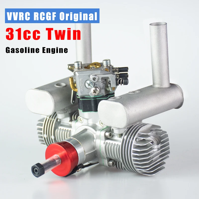 NEW V2 VVRC RCGF 31cc Twin Cylinder Petrol/Gasoline Engine Dual Cylinder with Muffler/Ignition/Spark plug for RC Model Airplane