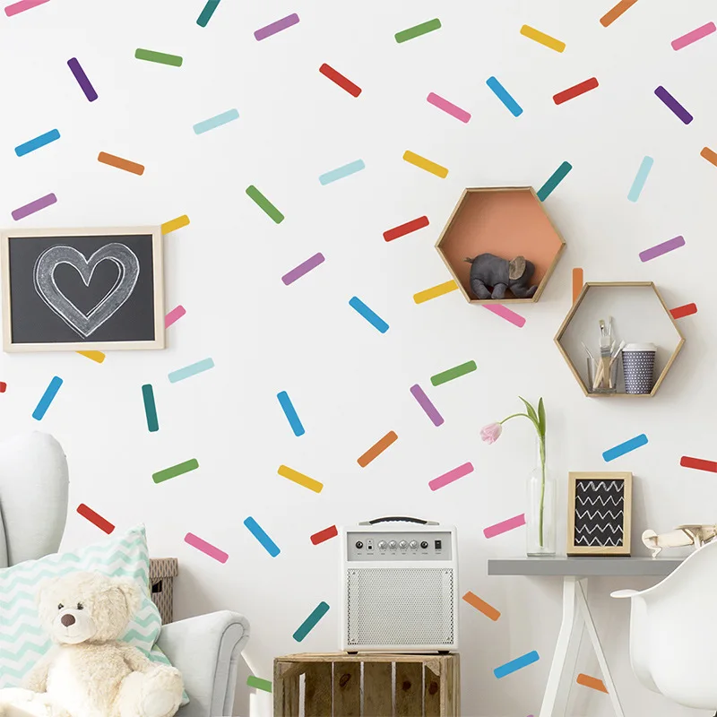 1PC Colorful Strip Wall Stickers Beautify And Decorate The Living Room Background,Walls,bedroom Decoration Atmosphere