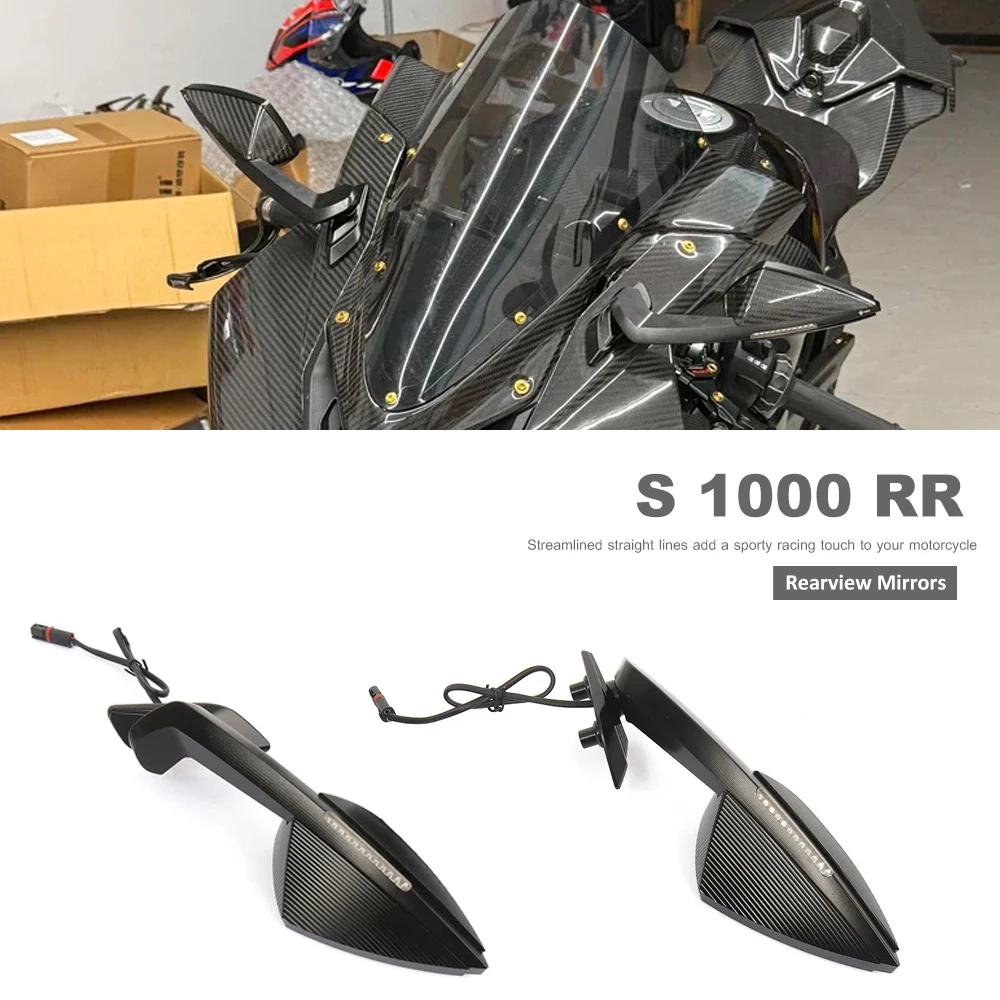 

Motorcycle Rearview Mirror Turn Lights Side Mirrors with LED Turn Signal Indicator For BMW S1000RR S 1000 RR S1000 RR 2019-2025