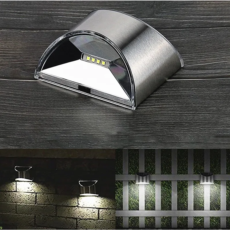 

IP55 waterproof Courtyard Wall Lamp Solar Power Led Wall Lamp With Light Sensing Outdoor Cool Feeling Stainless Steel Decor