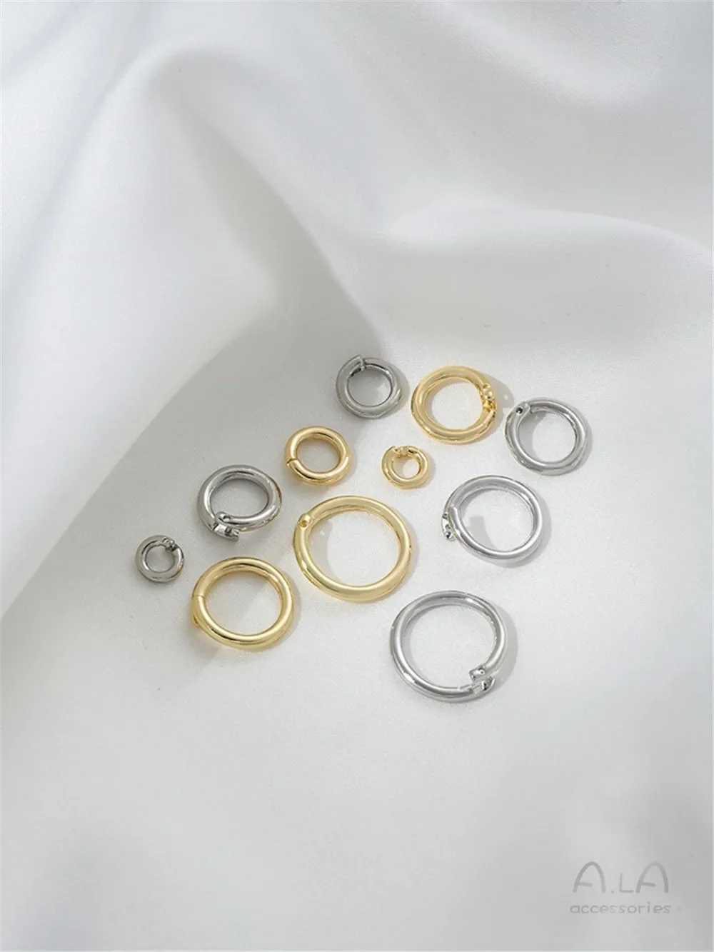 14K Gold Buckle Opening Ring Handmade Universal Ring DIY Handmade Jewelry Pendant Buckle Connecting Ring Accessories K912