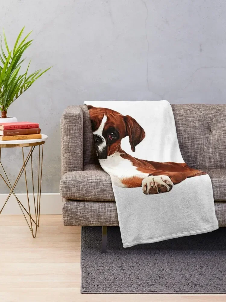 Adorable Boxer Dog Throw Blanket Bed linens Personalized Gift Polar Blankets