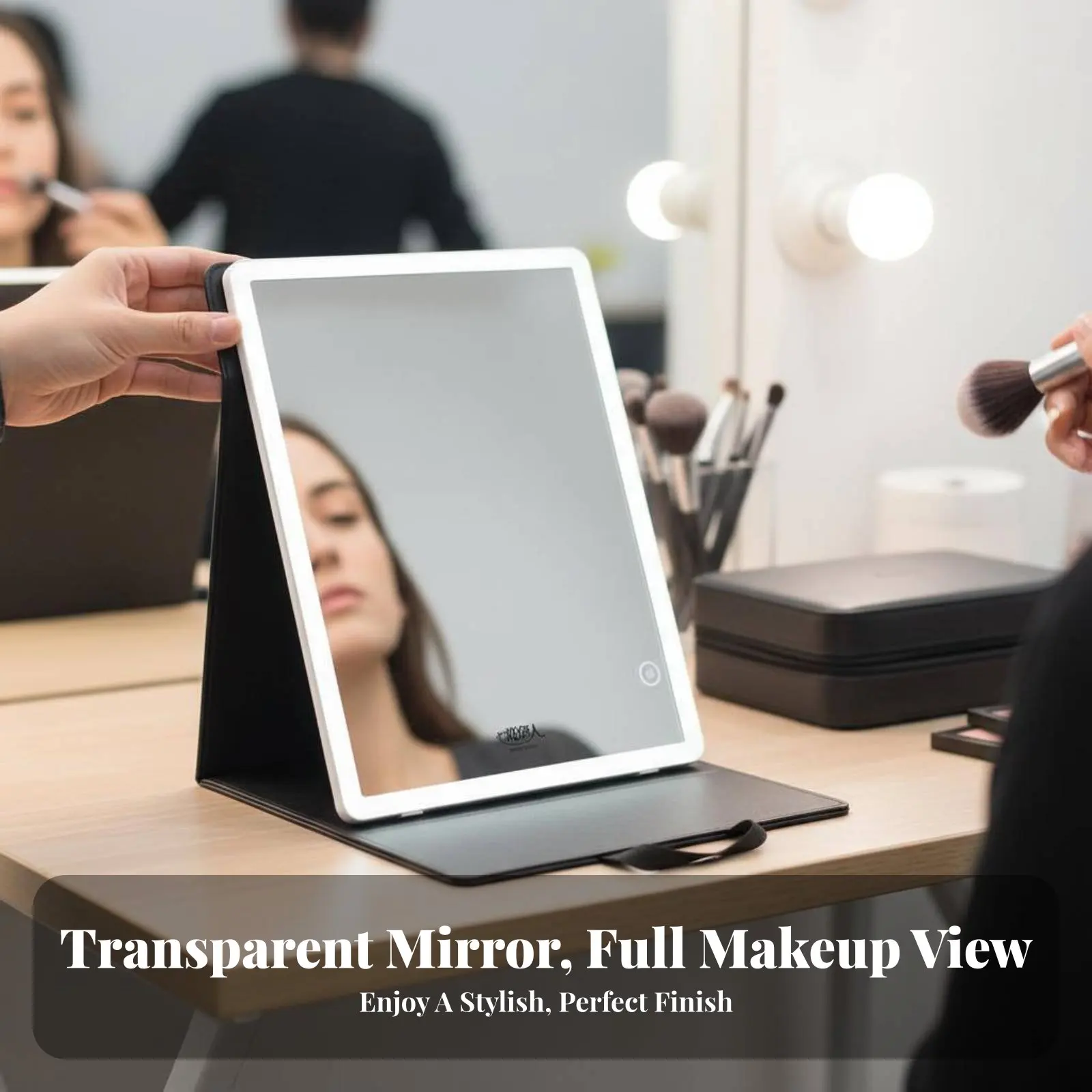 

Трехсекционное зеркало с подсветкой, складное, портативное, с ручкой, для женщин, для путешествий