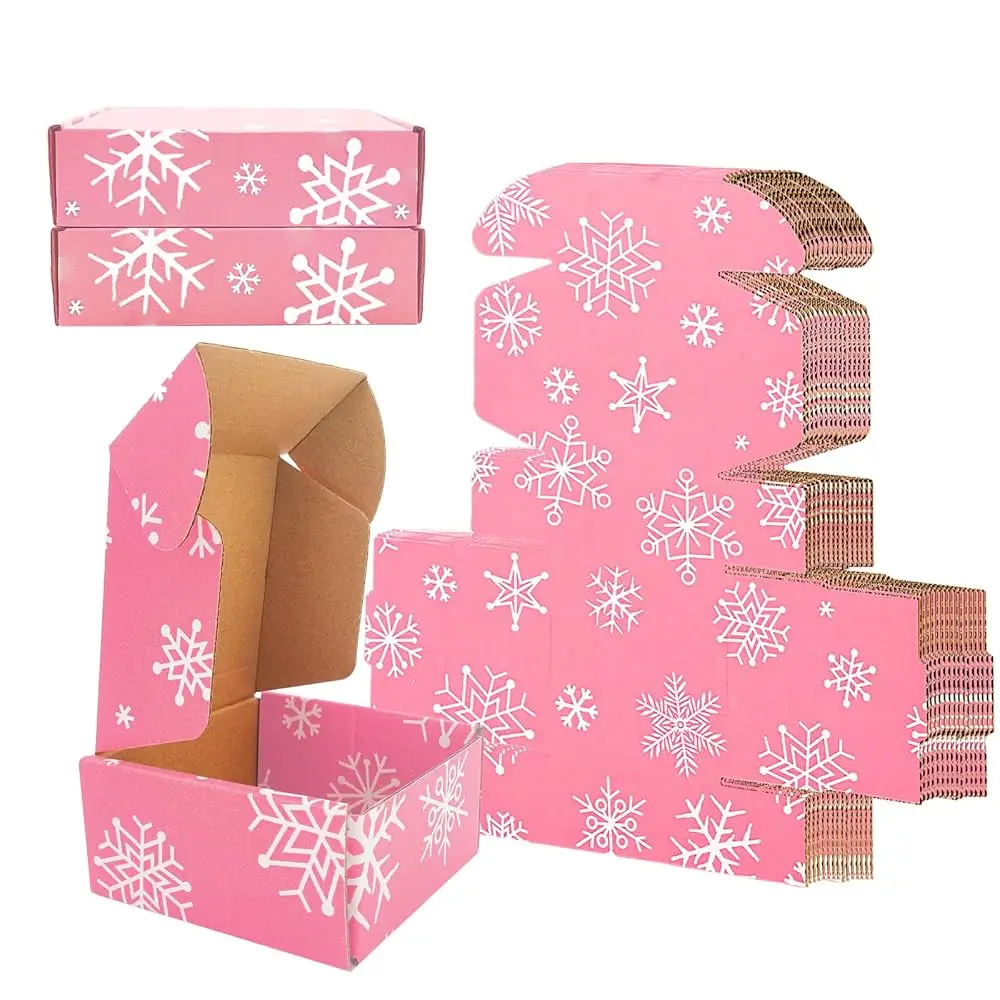 

Коробки для отправки почты Baby Pink Hearts, перерабатываемые гофрированные картонные коробки из крафт-бумаги для упаковки и отправки почты (25 штук в упаковке)