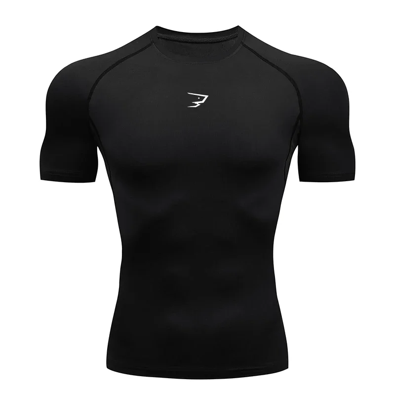 T-shirt de compression à manches courtes pour homme, idéal pour la course, le sport, la gym, le fitness, le jogging et comme haut de sport athlétique