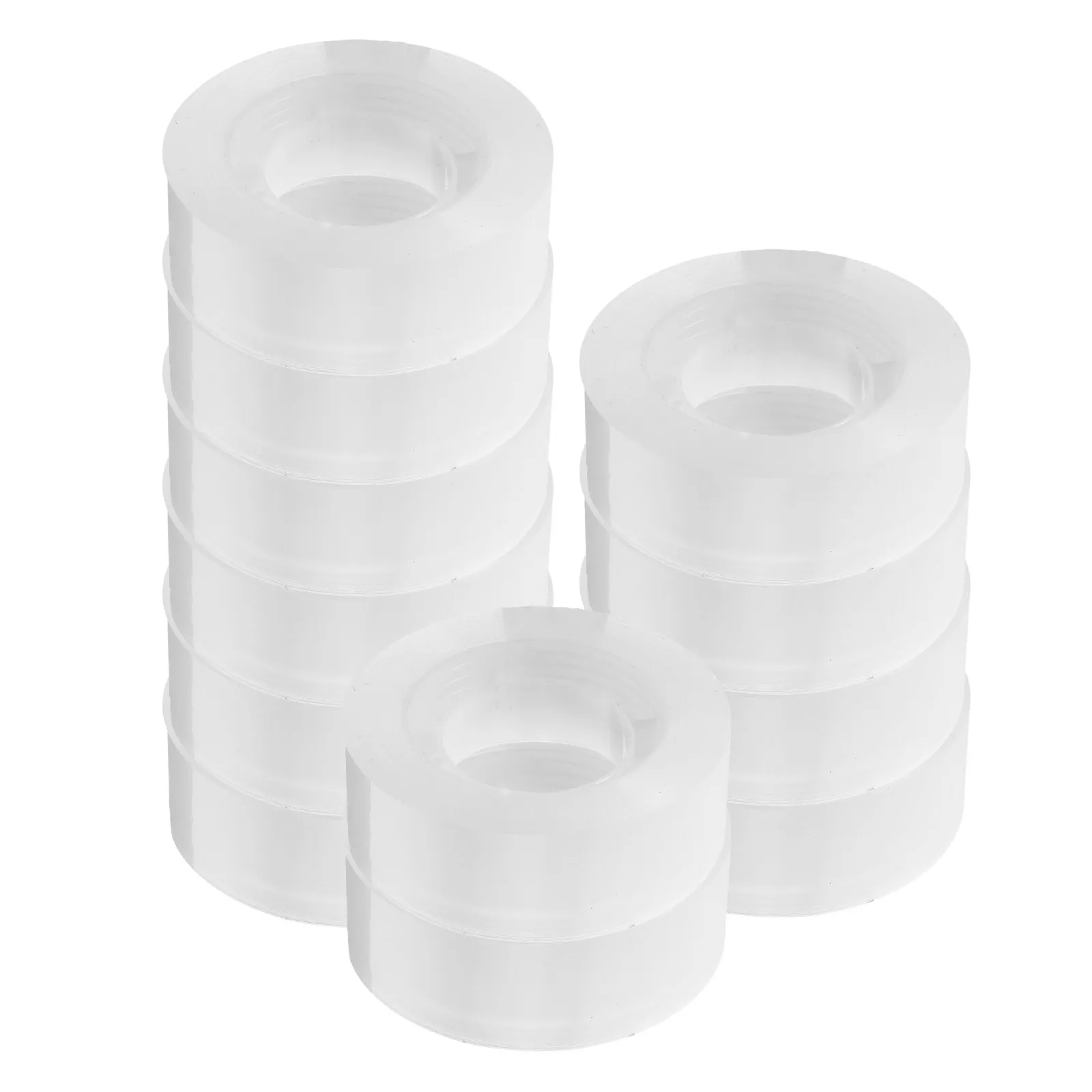 12 Rolls Clear Adhesive Tape 1.8cmx30m Professional Glossy Surface Heavy Duty Transparent Tape for Moving Packing Wrapping