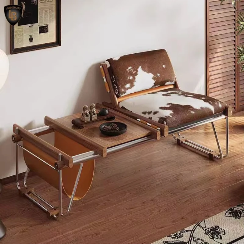 

Leisure chair high-end cowhide bench home office living room furniture