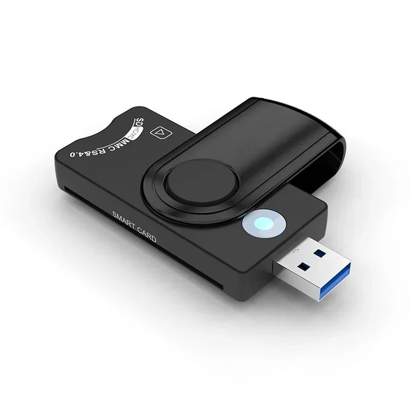 Windows 7 8 10 Linux OS, pembaca kartu pintar SIM USB, untuk kartu bank IC / ID EMV SD TF MMC pembaca kartu USB-CCID ISO 7816