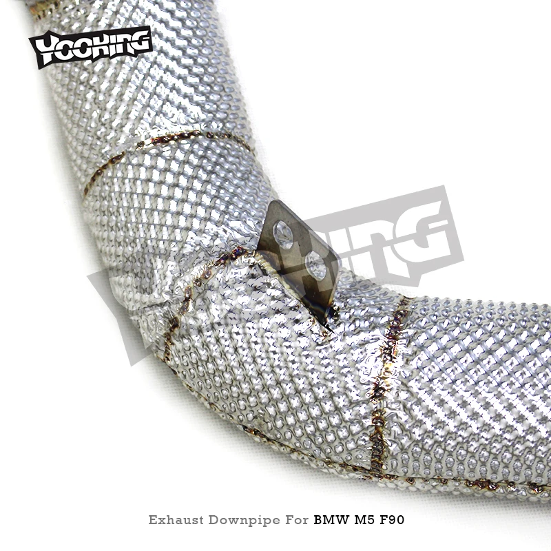 Heat Shielded SUS304 Downpipe ForBMW M5 F90 4.4T 2018-2023 100 200 300 Cell High Flow Sport Catalytic Converter