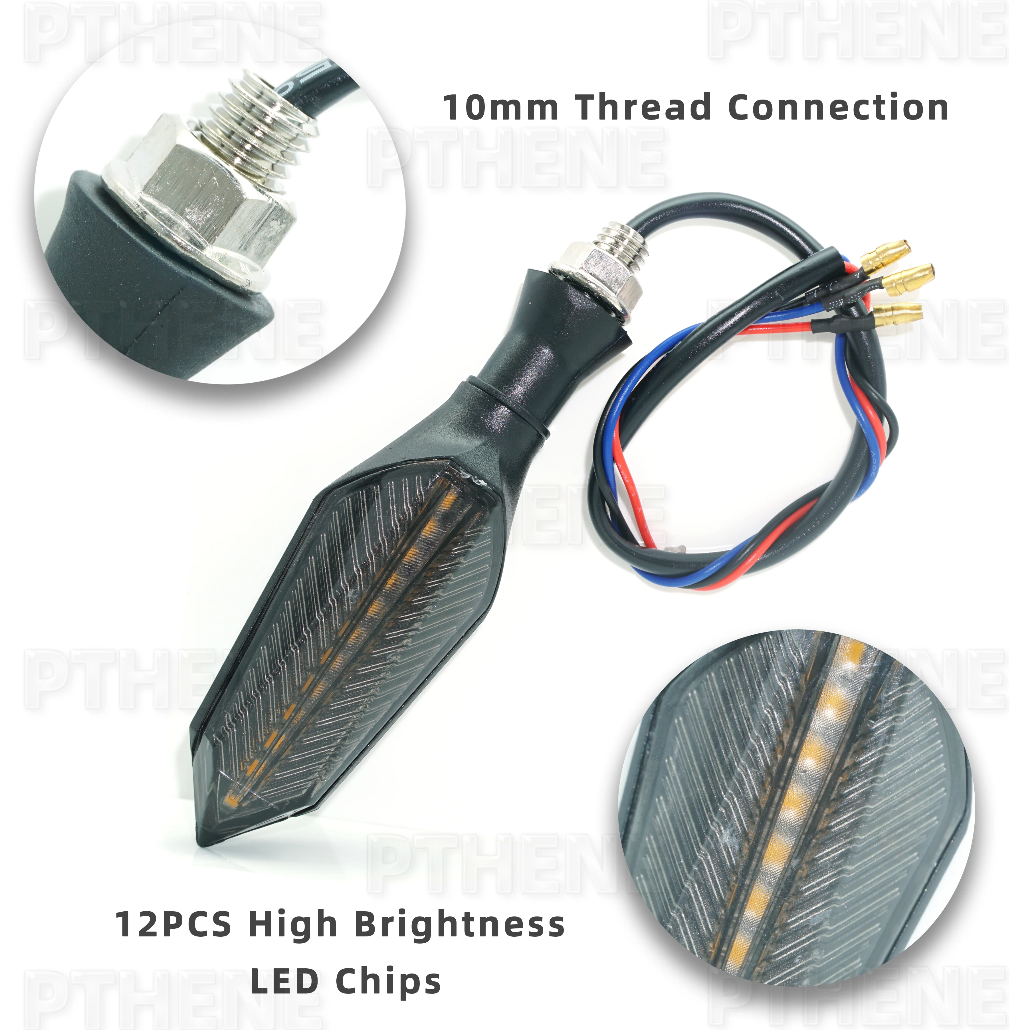 Pthene-전기 스쿠터, 12V/32V/48V/52V/60V, 오토바이, 모토, 전자 자전거용 LED 방향 지시등, 깜박임 표시기 액세서리