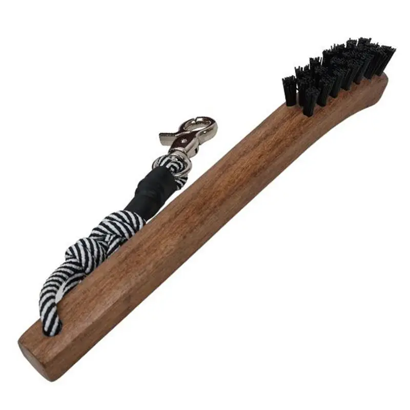 ABYN-Portable Hiking Shoe Cleaning Brush - Solid Wood Handle With Soft Bristles And Hanging Loop