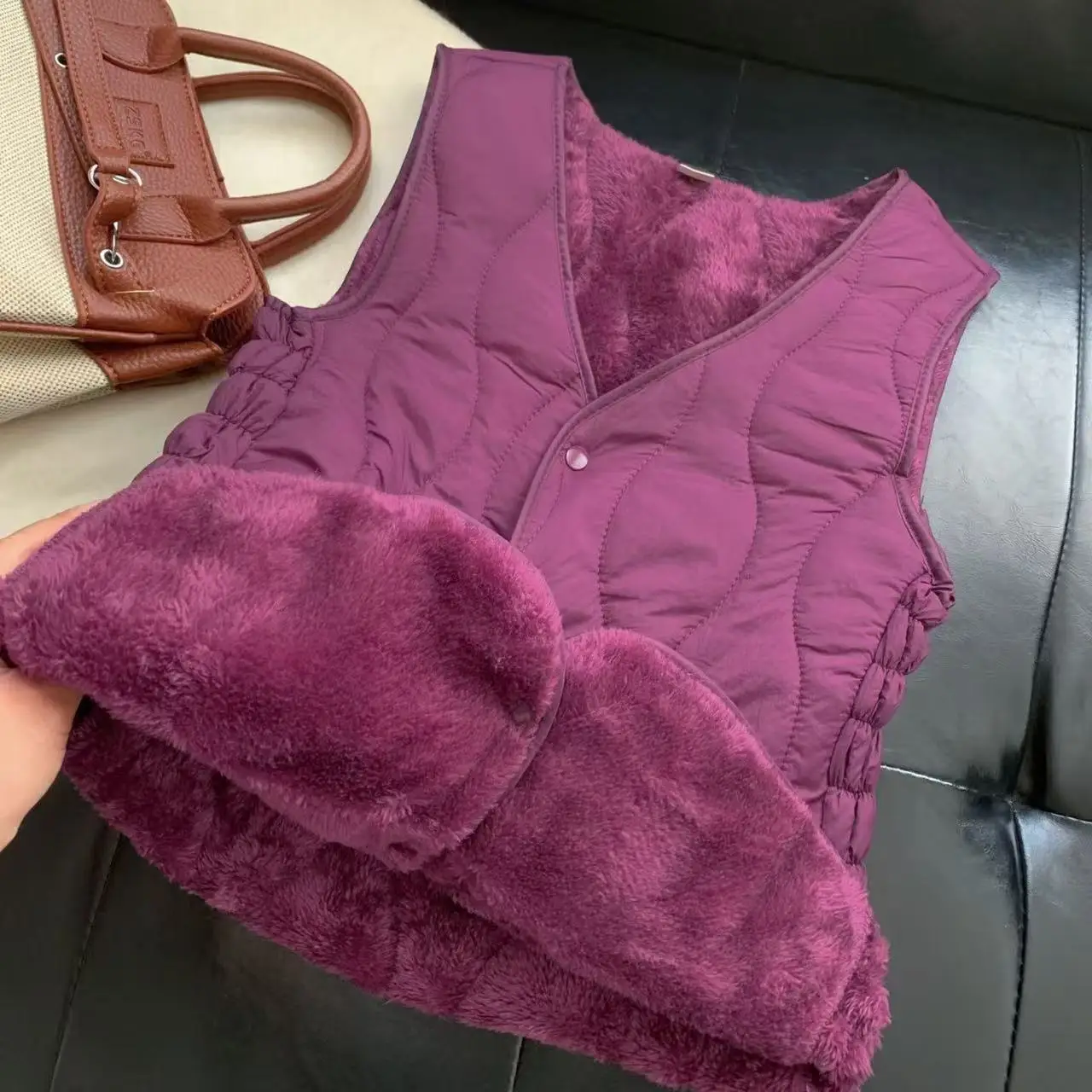 خريف شتاء جديد البروتين القطن أكمام معطف المرأة رشاقته المخملية سترة يندبروف الدافئة سليم صالح بطانة قاعدة الإناث الداخلية #3