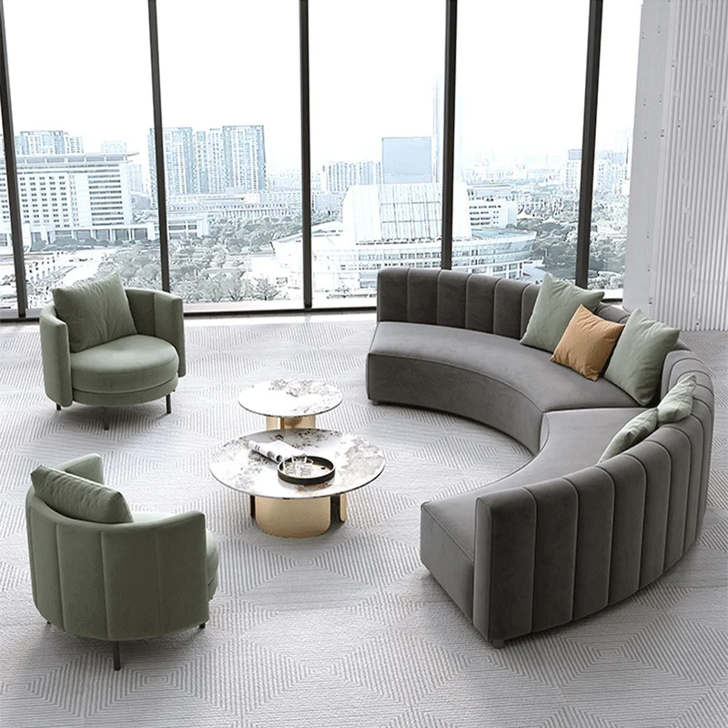 أريكة دائرية مقطعية لصالة الفندق وكبار النادي والفيلا ومجموعة متينة للمراكز والشقة مع مادة تعبئة إسفنجية #4