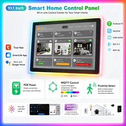 Wall-mounted 10 inch Android 14 Smart Home Controller Smooth 4G 64G Touch Tablet Tuya Home Assistant POE WiFi BT RS485 DC Input