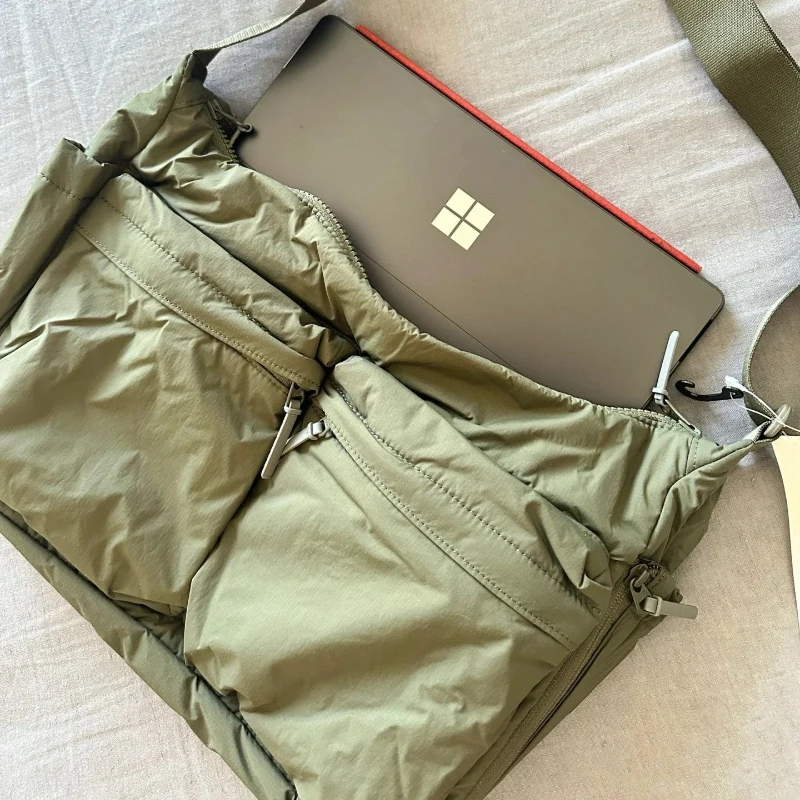 Lässige Armeegrüne Umhängetasche, Leichte Schultertasche mit Mehreren Taschen für Arbeit, Reisen, Einkaufen und Täglichen Pendeln – Detail 6