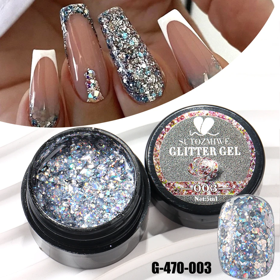 Champagner Gold Glitzer Reflektierendes Nagelgelpoliermittel Funkelndes Nagelgel Kristall Glitzer Graffiti Streifen Zuglinie Nagel UV Gel