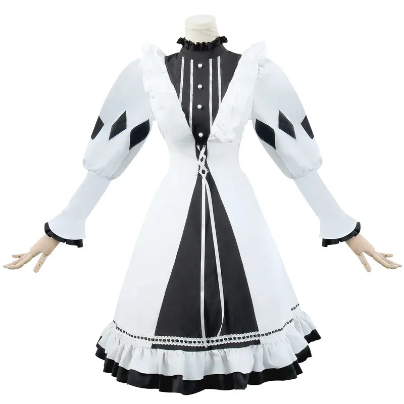 متوفر في المخزون Asahina Mafuyu أزياء PJSK التأثيرية أنيمي مشروع Sekai فستان حفلات لوليتا الجميل زي الهالوين للنساء