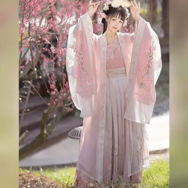 Pink Hanfu Dress Women Chinese Traditional Vintage Hanfu Halloween Carnival Cosplay Costume 2023 Summer Hanfu Dress Plus Size XL