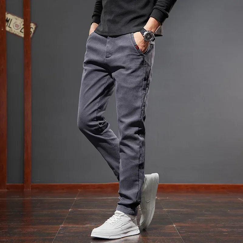 2023 Spring Autumn Men\'s Casual Pants Men Slim Trend Everything Matching Young Men\'s Outerwear Trousers Moletom Masculino