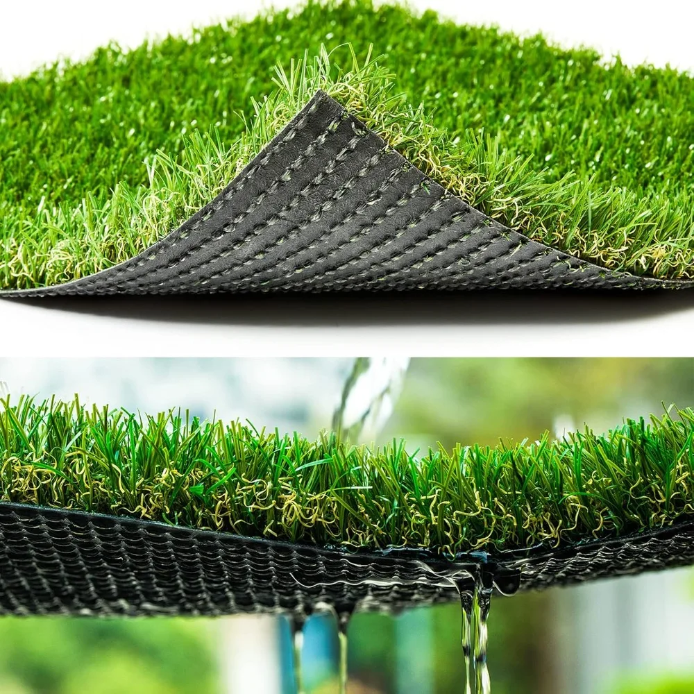 

Artificial Grass Synthetic Thick Fake Grass Rug, Dog Artificial Turf Grass Mat with Drainage, for Outdoor Lawn