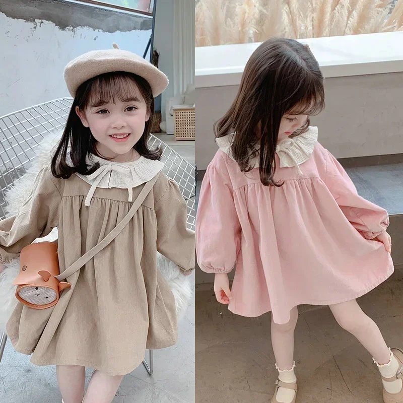 Spring Autumn Harajuku Kawaii Girls Party Denim Dress Sweet Kids Princess Dress Long Sleeve Cute Vestidos De Fiesta New