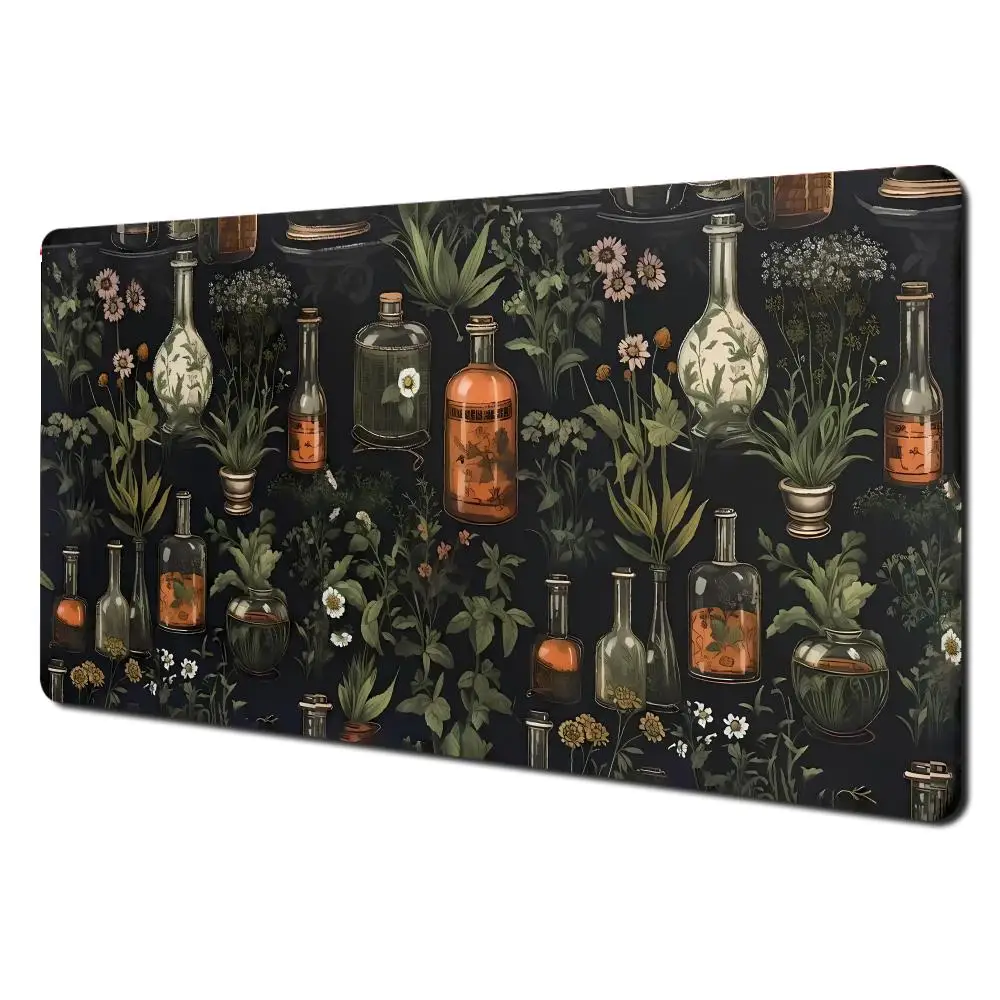 

Green Vintage Plants Mouse Pad Large Gaming Non-slip Gamer Keyboard Computer Laptop Tablet Art Mausepad Mat Mini PC Playmat